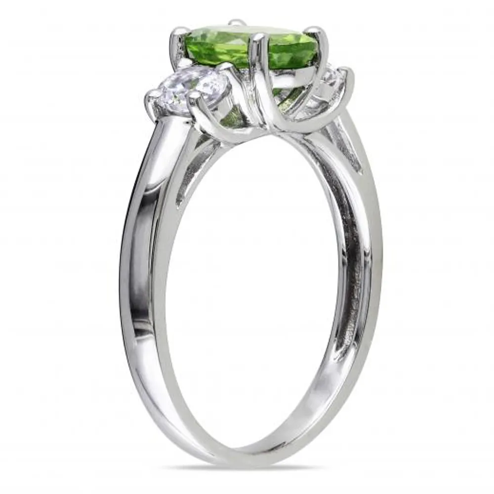 Julianna B Sterling Silver Peridot & White Sapphire Fashion Ring