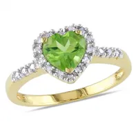 Julianna B 10K Yellow Gold Peridot & Diamond Heart Ring