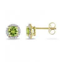 Julianna B 10K Yellow Gold Peridot & Diamond Earrings