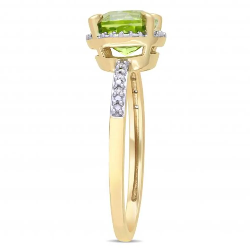 Julianna B 10K Yellow Gold Peridot & 0.05CT Diamond Fashion Ring