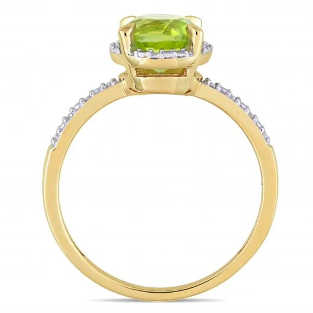 Julianna B 10K Yellow Gold Peridot & 0.05CT Diamond Fashion Ring