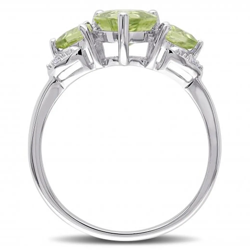 Julianna B Sterling Silver Peridot & 0.02CT Diamond Fashion Ring