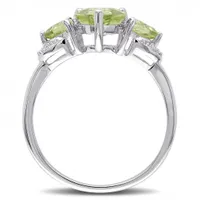 Julianna B Sterling Silver Peridot & 0.02CT Diamond Fashion Ring