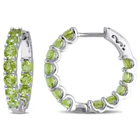 Julianna B Sterling Silver Peridot Hoop Earrings