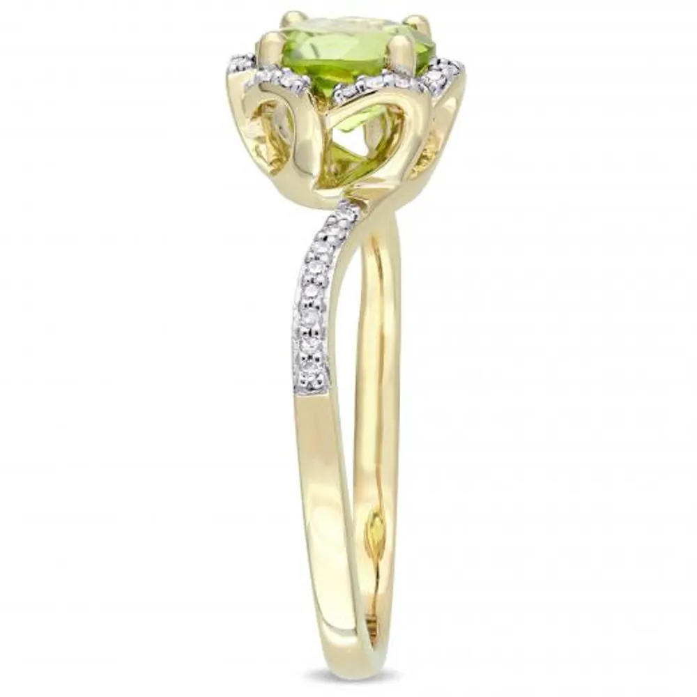 Julianna B 14K Yellow Gold Peridot & 0.01CT Diamond Fashion Ring