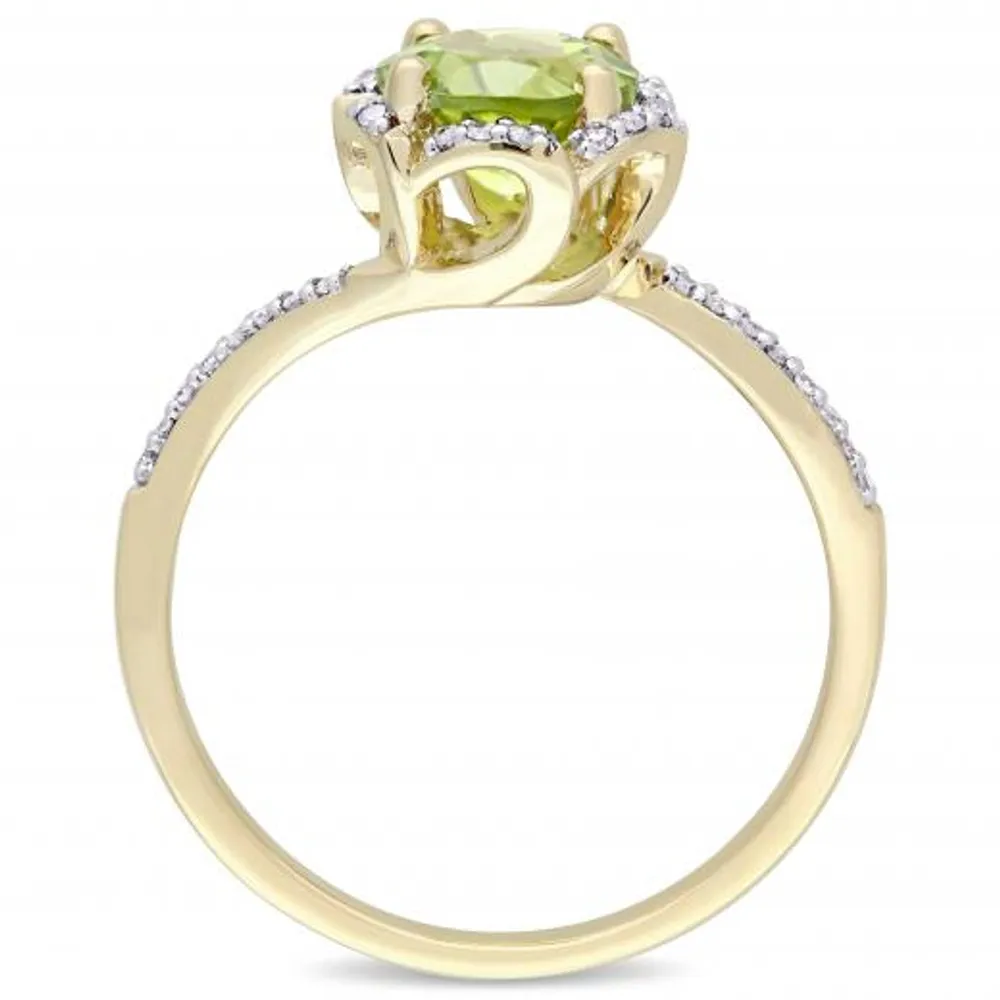 Julianna B 14K Yellow Gold Peridot & 0.01CT Diamond Fashion Ring