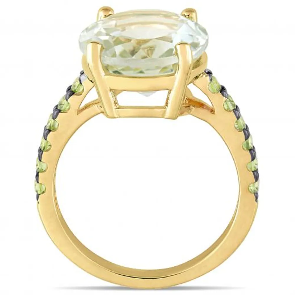 Julianna B Sterling Silver Green Quartz & Peridot Fashion Ring