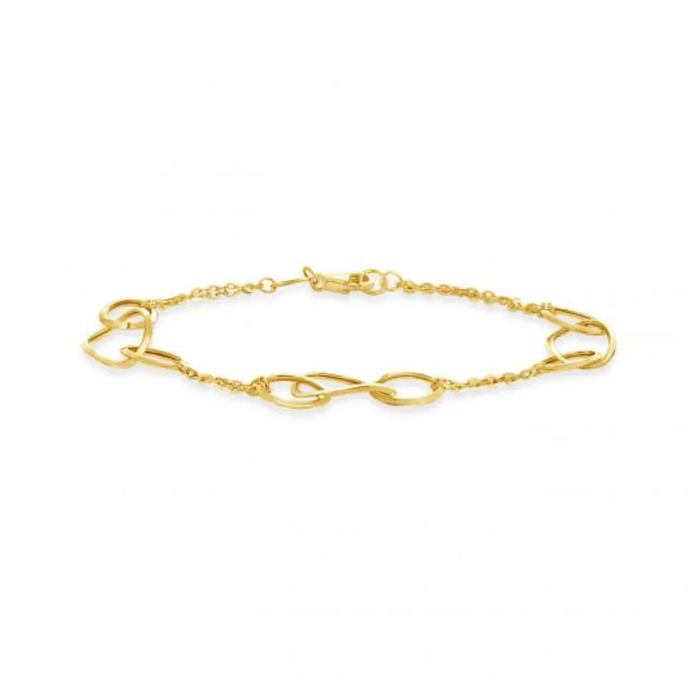 10K Yellow Gold Oval Links Bracelet