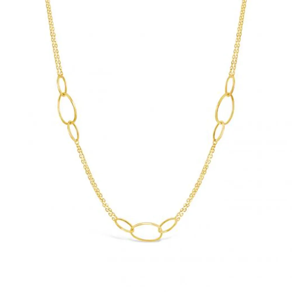 10K Yellow Gold Oval Links Necklace