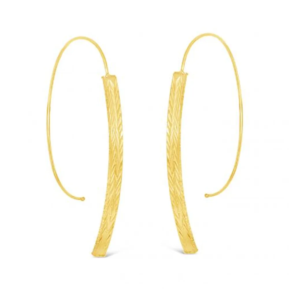 10K Yellow and White Gold Wire Earrings