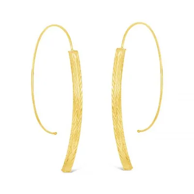 10K Yellow and White Gold Wire Earrings