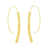 10K Yellow and White Gold Wire Earrings