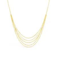 10K Yellow Gold 16+4" 1.3mm Diamond Cut Layered Mirror Necklace