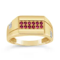 10K Yellow Gold Ruby & Diamond Ring