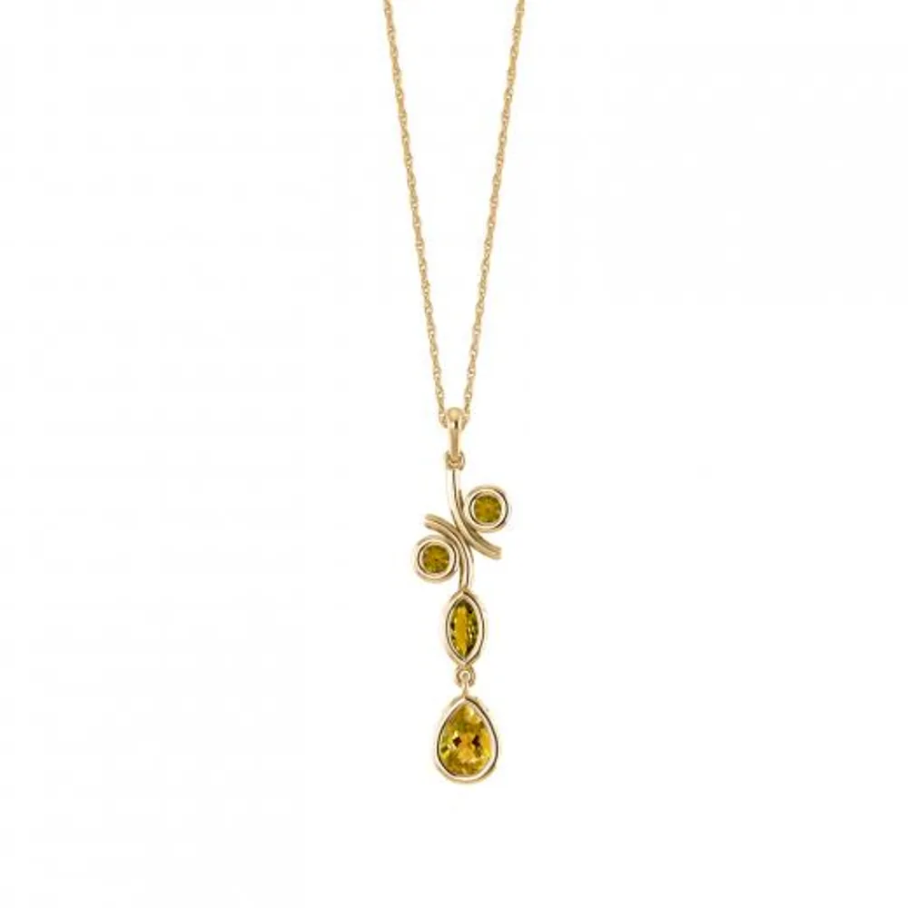 10K Yellow Gold Citrine Fashion Necklace