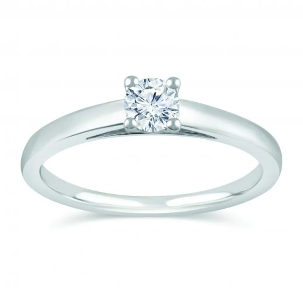 Glacier Fire 14K White Gold 0.30CT Ideal Cut Solitaire Ring