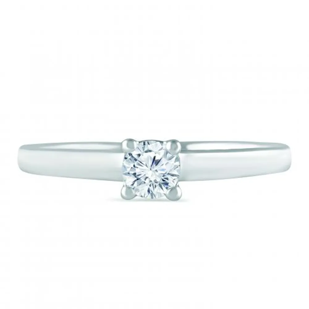 Glacier Fire 14K White Gold 0.30CT Ideal Cut Solitaire Ring