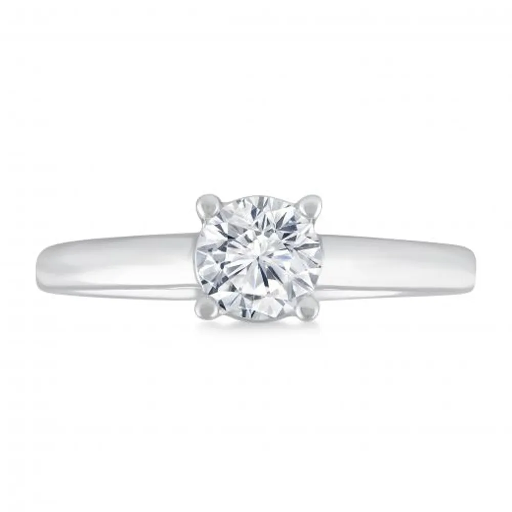 Glacier Fire 14K White Gold 0.70CT Ideal Cut Solitaire Ring