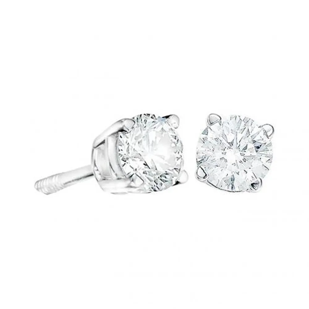 14K White 0.10CTW Diamond Earrings