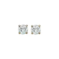 14K Yellow Gold 0.10CTW Diamond Solitaire Studs