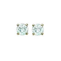 14K Yellow Gold 0.10CTW Diamond Solitaire Studs