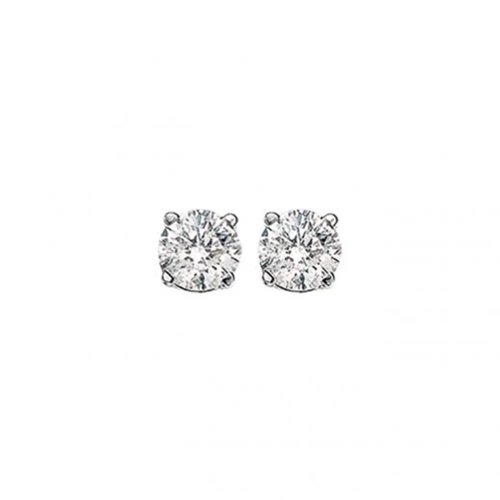 14K White Gold 0.15CTW Diamond Solitaire Studs