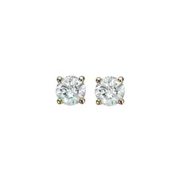 14K Yellow Gold 0.15CTW Diamond Solitaire Studs