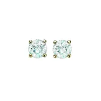 14K Yellow Gold 0.15CTW Diamond Solitaire Studs