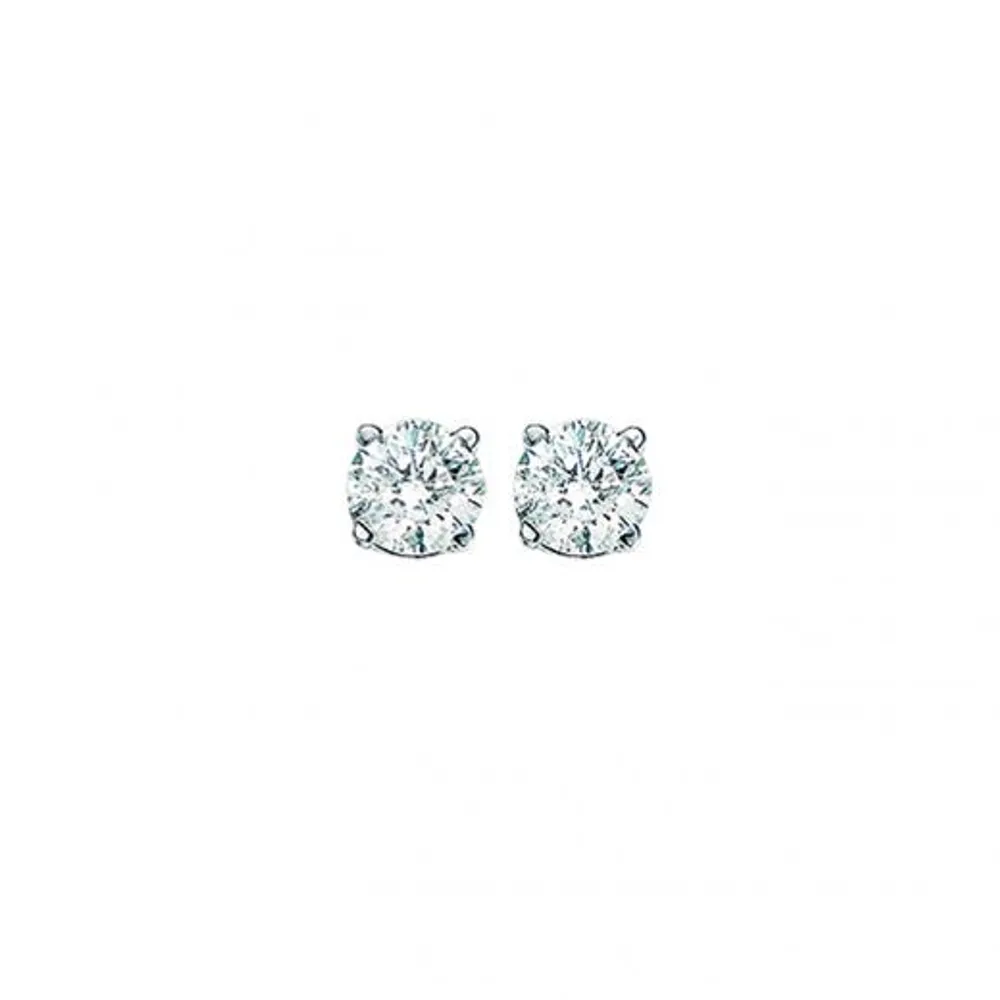 14K White Gold 0.33CTW Diamond Solitaire Studs