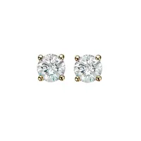 14K Yellow Gold 0.33CTW Diamond Solitaire Studs