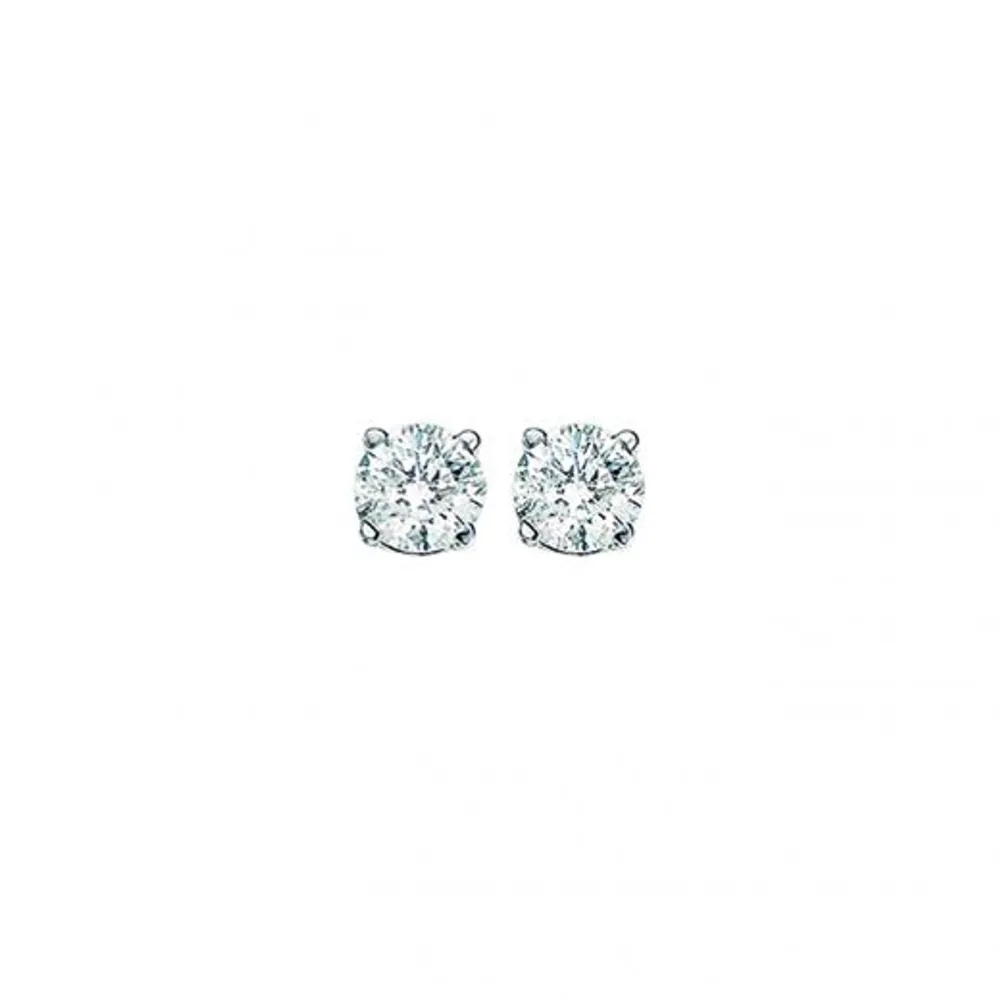 14K Gold 0.50CTW Diamond Solitaire Studs