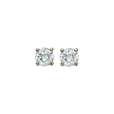 14K Yellow Gold 0.50CTW Diamond Solitaire Studs