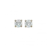 14K Yellow Gold 0.50CTW Diamond Solitaire Studs