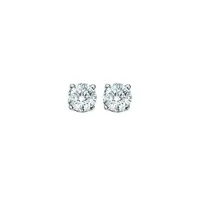 14K White Gold 1.00CTW Diamond Solitaire Stud Earrings