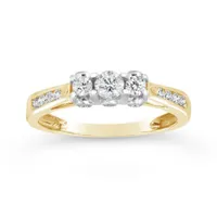 10K Yellow & White Gold 0.50CTW Three-Stone Ring