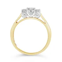 10K Yellow & White Gold 0.50CTW Three-Stone Ring