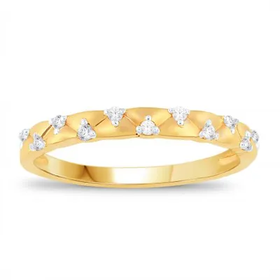 10K Yellow Gold Diamond Stackable Ring