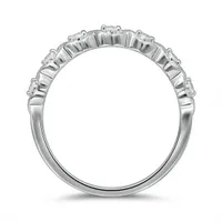 10K White Gold Diamond Stackable Ring