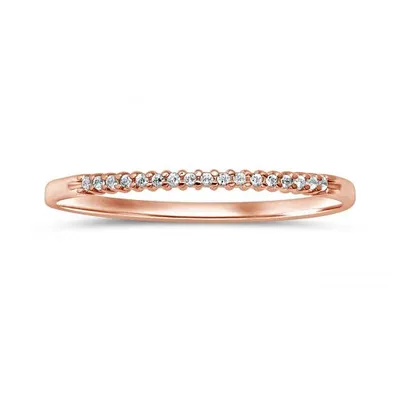 10K Rose Gold Diamond Stackable Ring