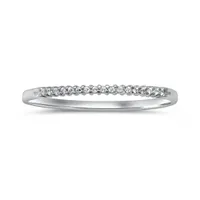 10K White Gold Diamond Stackable Ring