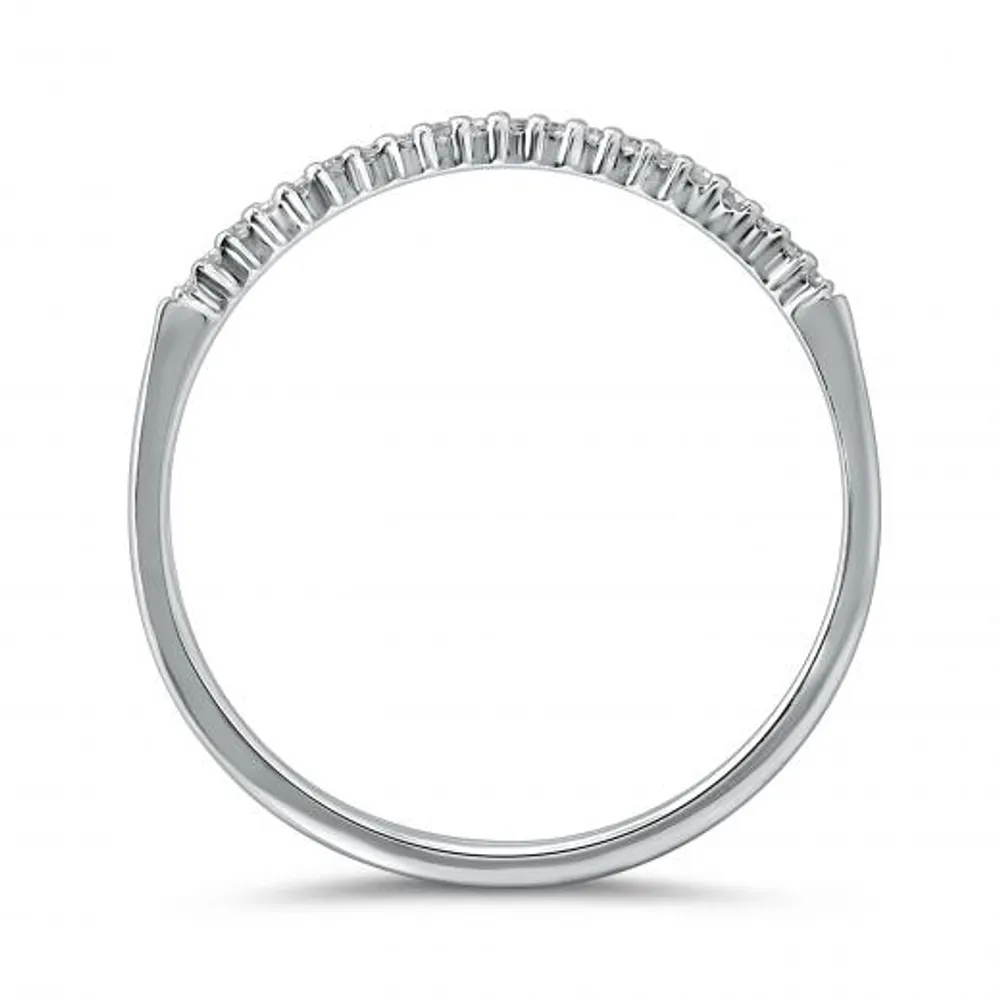 10K White Gold Diamond Stackable Ring