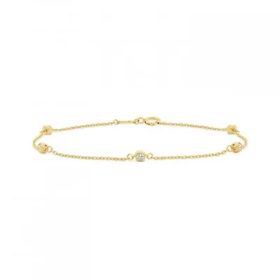 10K Yellow Gold 7.5" Cubic Zirconia Bracelet