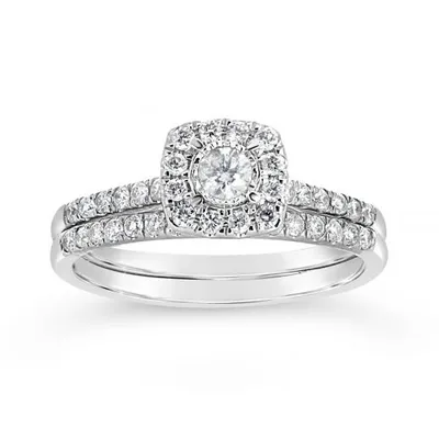 10K White Gold 0.50CTW Bridal Set