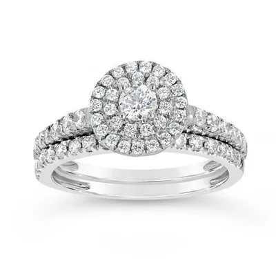 10K White Gold 1.00CTW Bridal Set