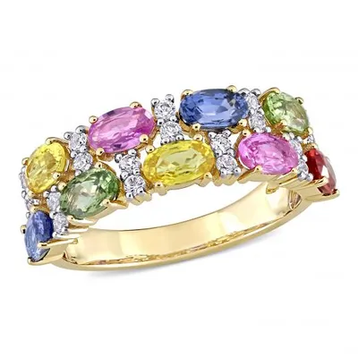 Julianna B 14K Yellow Gold Multi-Colour Sapphire Fashion Ring