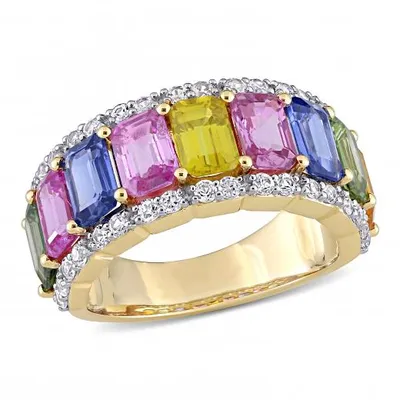 Julianna B 14K Yellow Gold Multi-Colour Sapphire Ring
