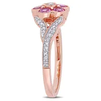 Julianna B 10K Rose Gold Pink Sapphire & 0.12CT Diamond Fashion Ring