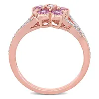 Julianna B 10K Rose Gold Pink Sapphire & 0.12CT Diamond Fashion Ring