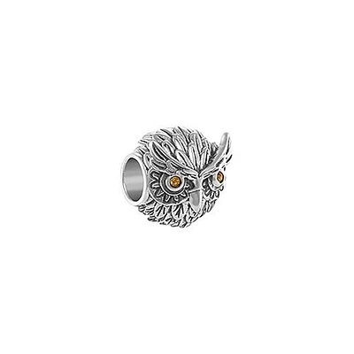 Sterling Silver Swarovski Topaz Owl Charm