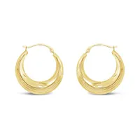 10K Yellow Gold Round Creole Earrings